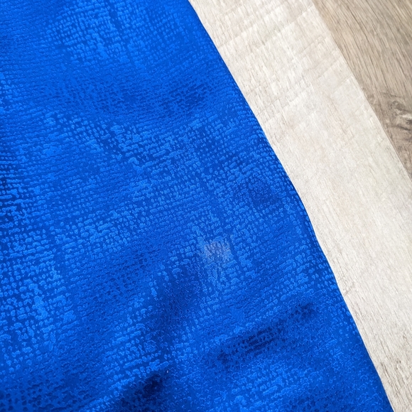 Royal Blue 100% Silk Midi Skirt Size 10p - Picture 3 of 10